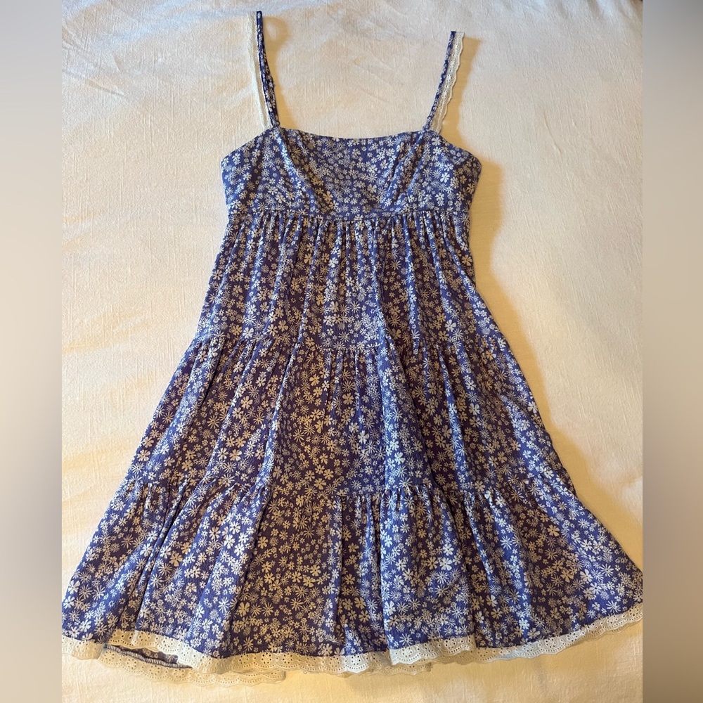 Altar’d State Sun Dress Purple Blue Floral Spaghetti-Strap Dress 🌞